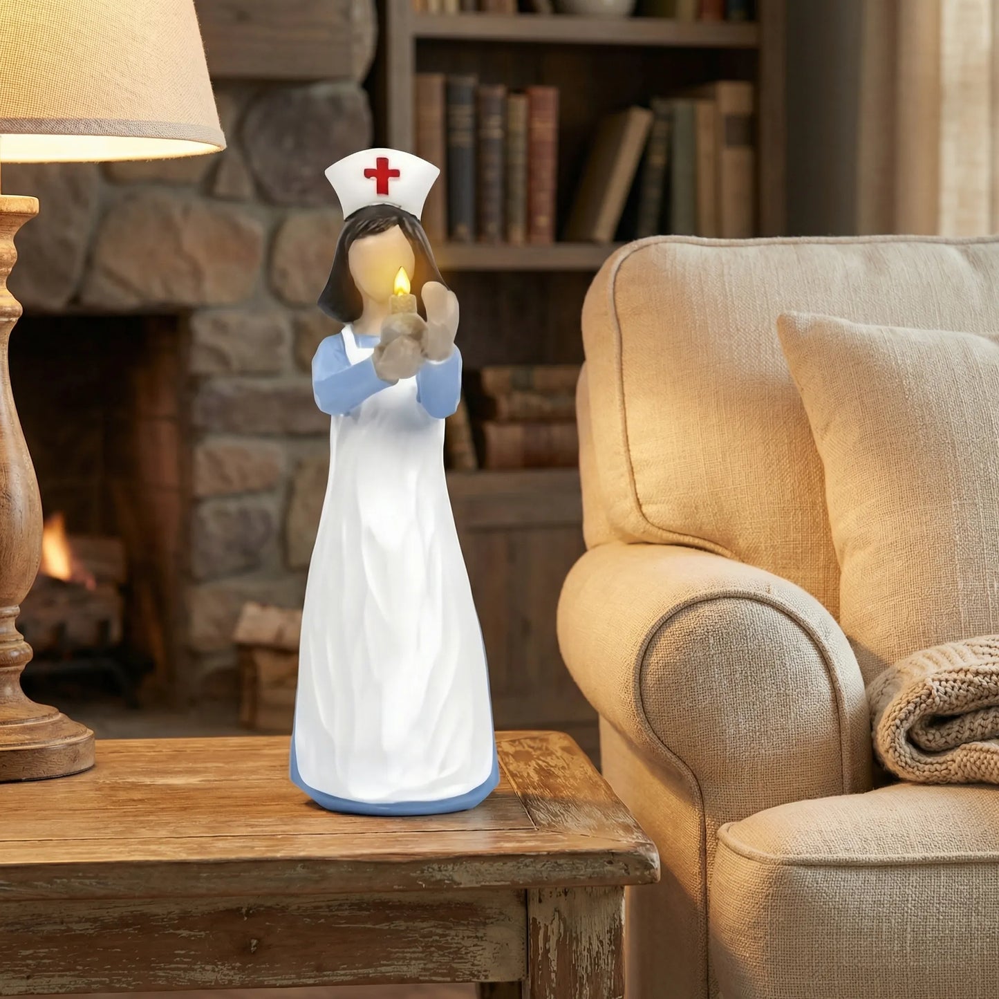 Hand-Painted Resin Angel Nurse Statue