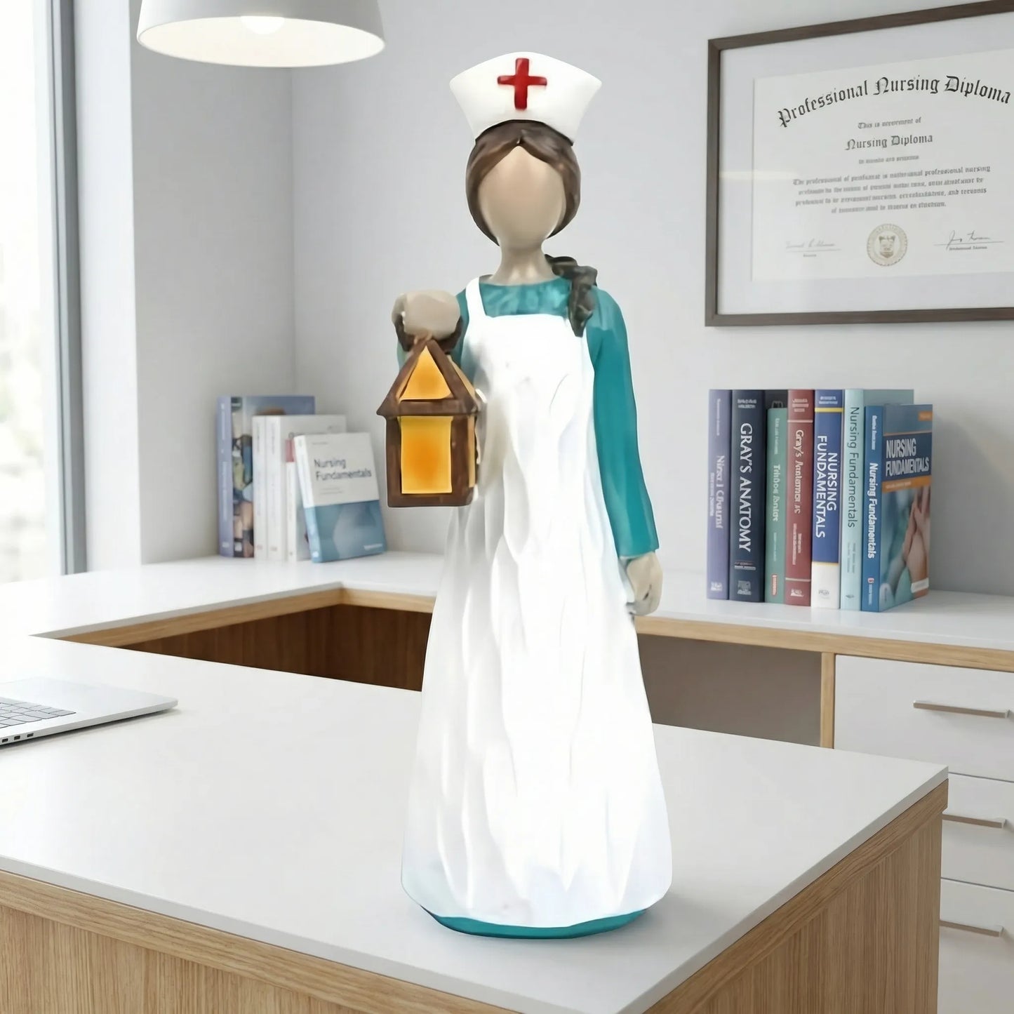 Hand-Painted Resin Angel Nurse Statue
