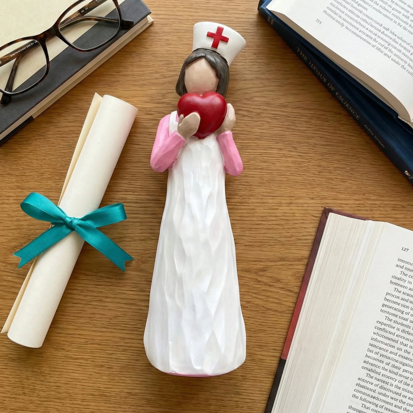 Hand-Painted Resin Angel Nurse Statue