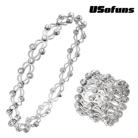 Convertible Bangle Ring with Sparkling CZ