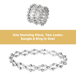 Convertible Bangle Ring with Sparkling CZ