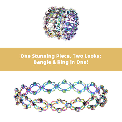 Convertible Bangle Ring with Sparkling CZ