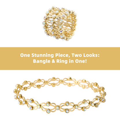 Convertible Bangle Ring with Sparkling CZ