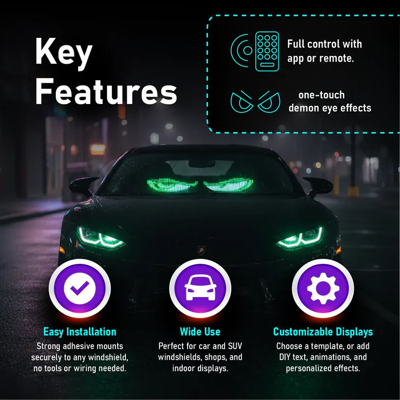 Colorful Eye Lamp Soft Screen for Car Windows
