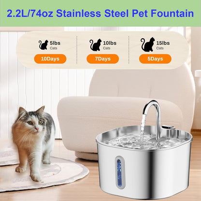 Cat Water Fountain Stainless