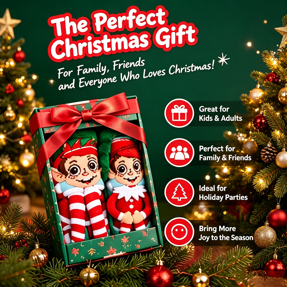 3D Christmas Elf Socks – Fun Plush Character Socks