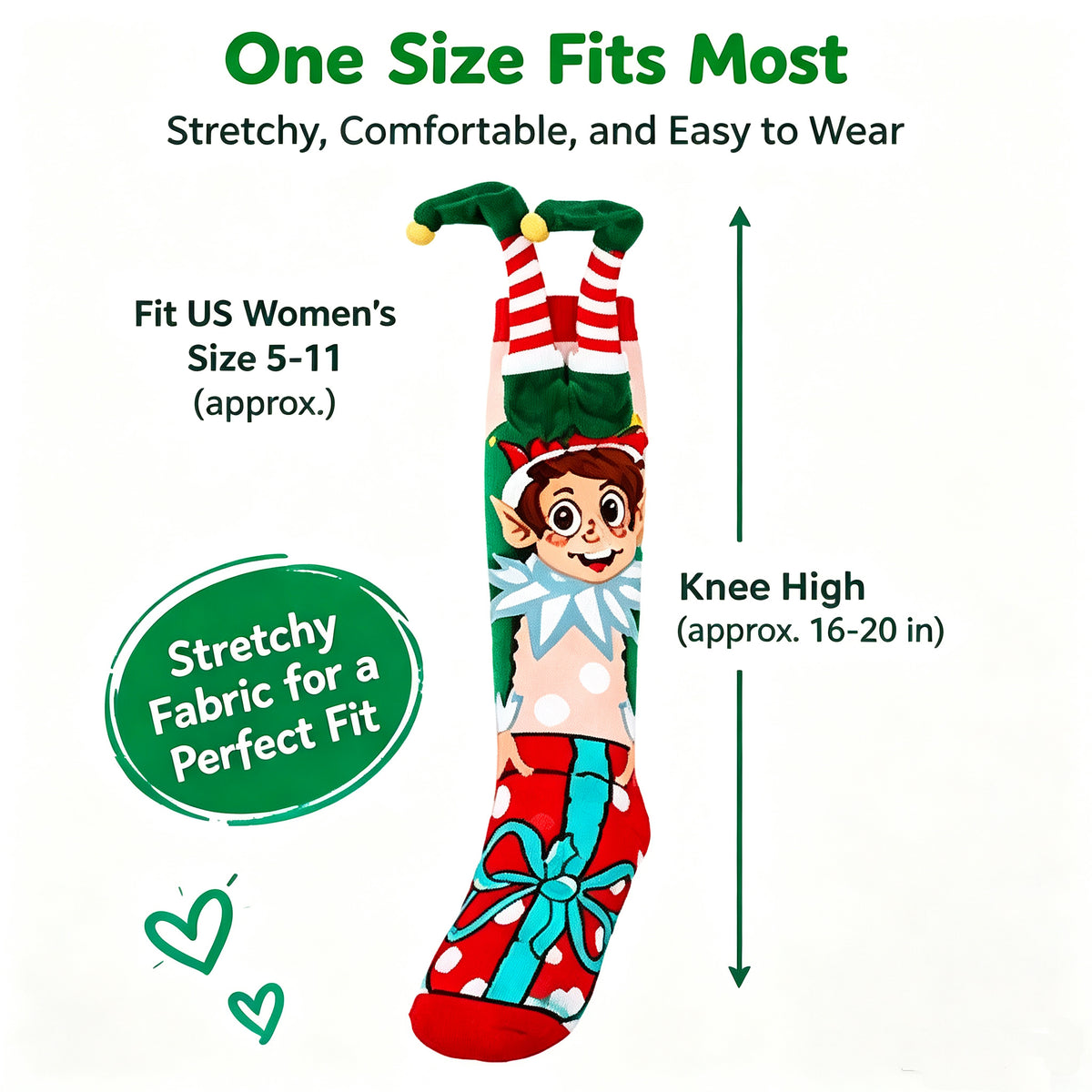 3D Christmas Elf Socks – Fun Plush Character Socks