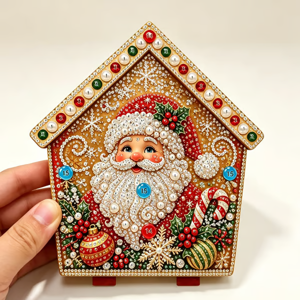 3D Christmas Wooden House Diamond Art Kit