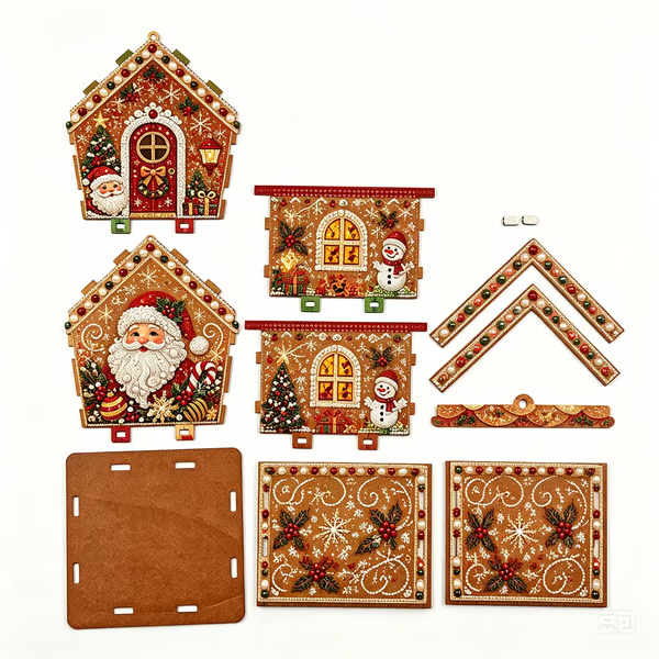 3D Christmas Wooden House Diamond Art Kit