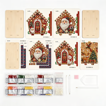 3D Christmas Wooden House Diamond Art Kit