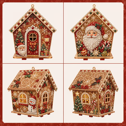3D Christmas Wooden House Diamond Art Kit