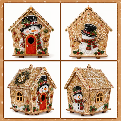 3D Christmas Wooden House Diamond Art Kit