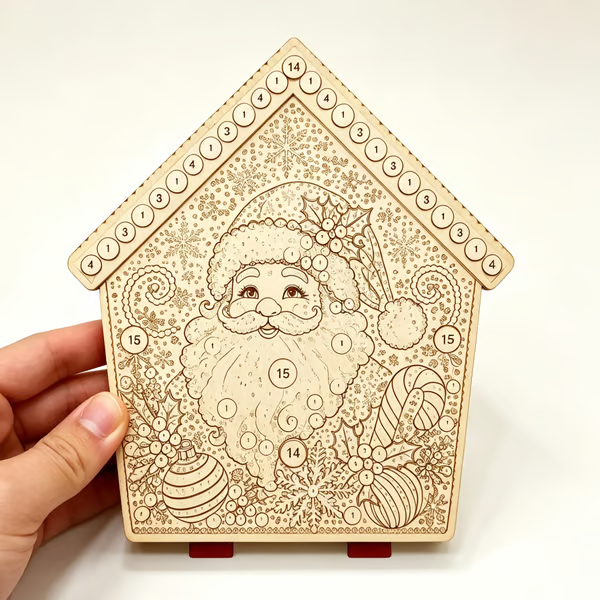 3D Christmas Wooden House Diamond Art Kit