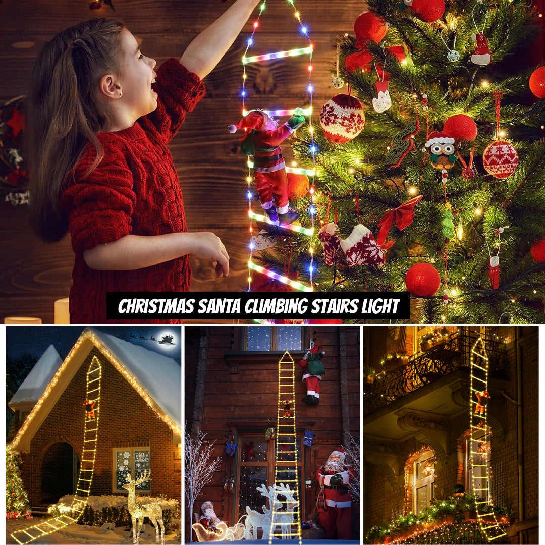 Christmas Santa Climbing Stairs Light