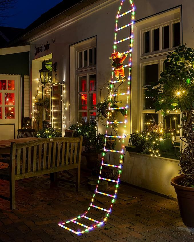 Christmas Santa Climbing Stairs Light