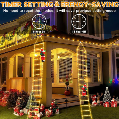 Christmas Santa Climbing Stairs Light