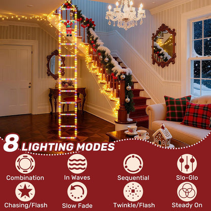Christmas Santa Climbing Stairs Light