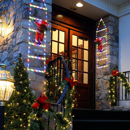 Christmas Santa Climbing Stairs Light