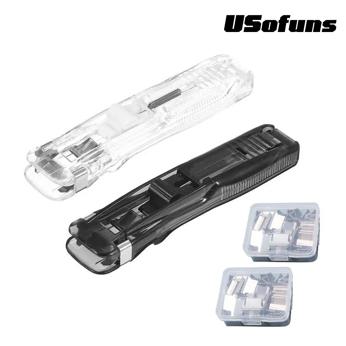 Portable Binder Clip Stapler - Includes 58 reusable clips