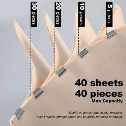 Portable Binder Clip Stapler - Includes 58 reusable clips