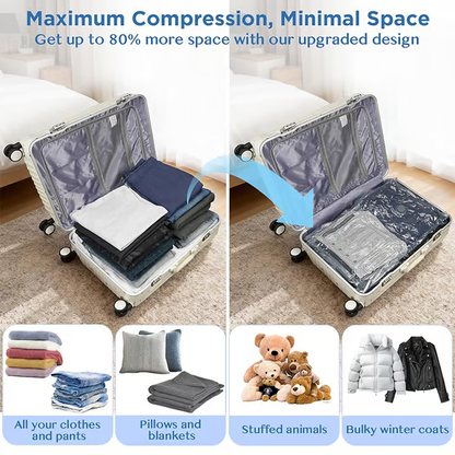 Cordless Travel Vacuum Storage Compression Bag Set