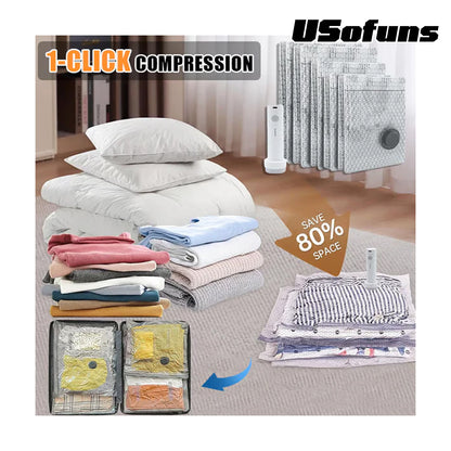 Cordless Travel Vacuum Storage Compression Bag Set
