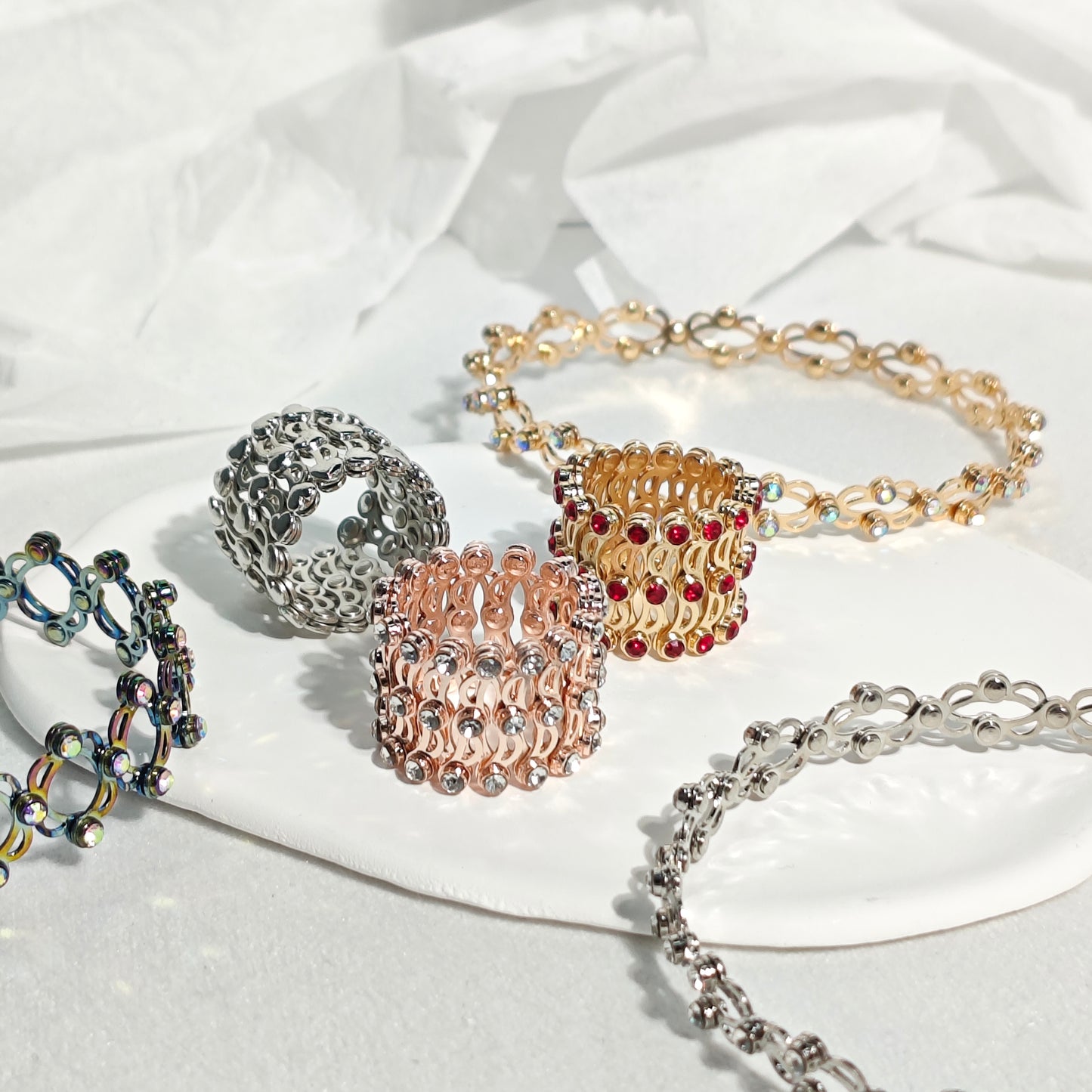 Convertible Bangle Ring with Sparkling CZ