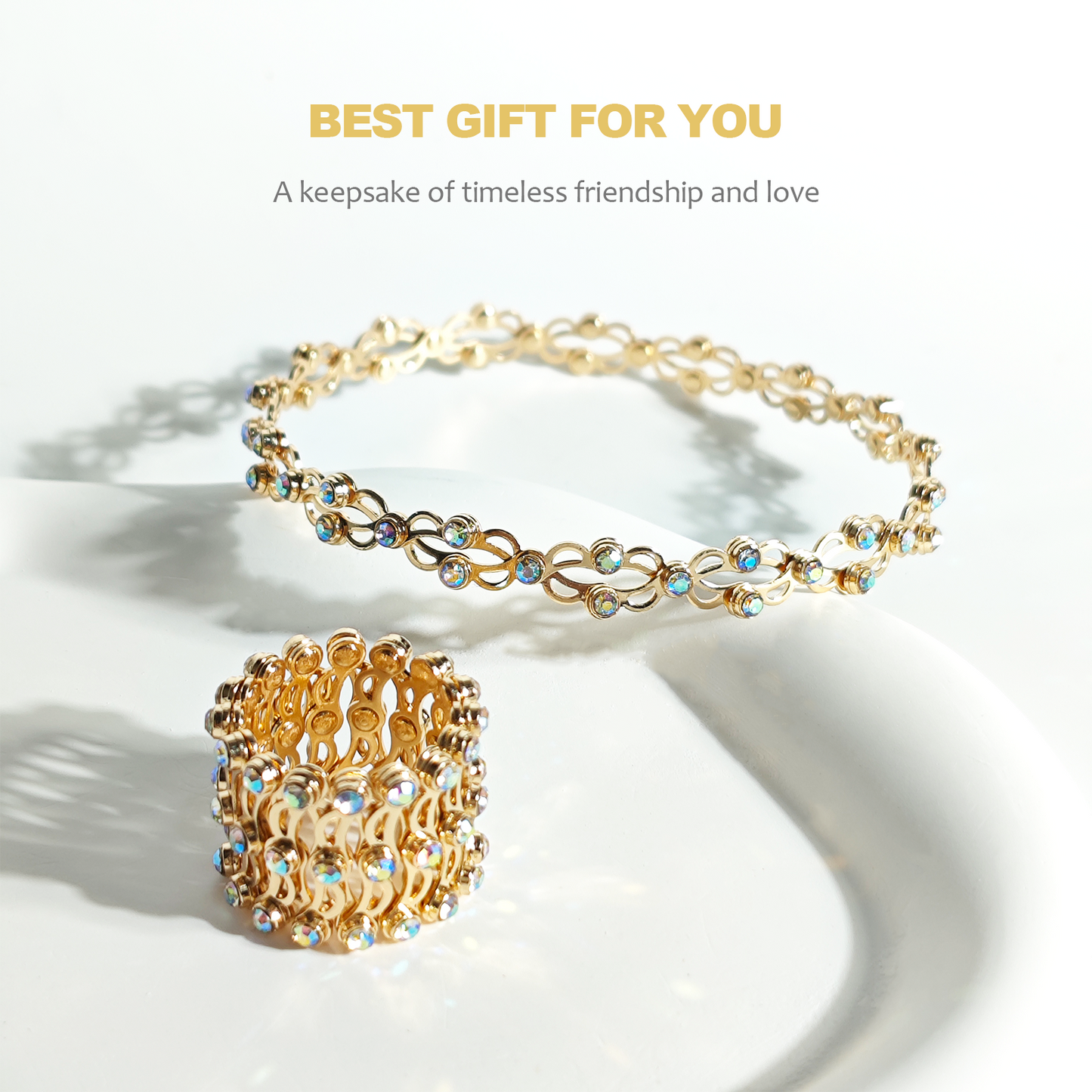 Convertible Bangle Ring with Sparkling CZ