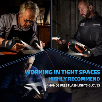 Hands-Free LED Flashlight Waterproof Gloves