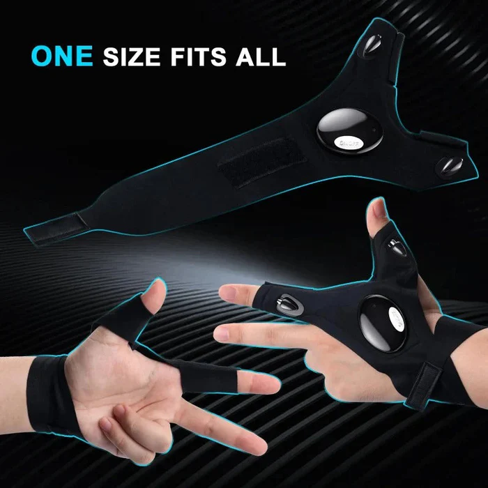 Hands-Free LED Flashlight Waterproof Gloves