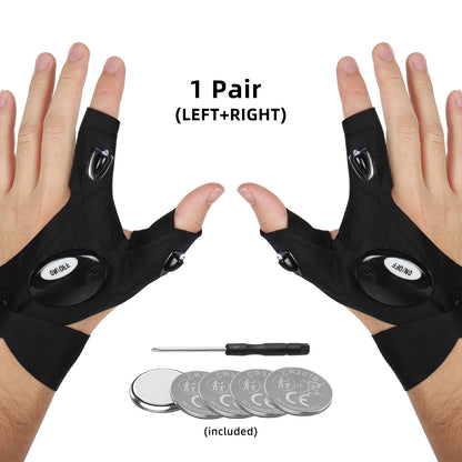 Hands-Free LED Flashlight Waterproof Gloves