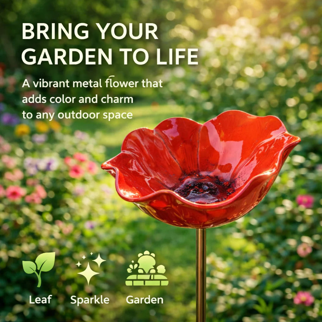 Handmade Metal Flower Garden Stake