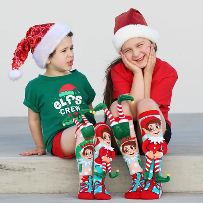 3D Christmas Elf Socks – Fun Plush Character Socks