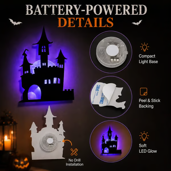 Halloween LED Silhouette Wall Light Stickers