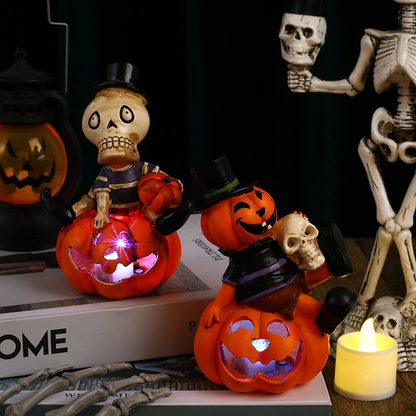 Halloween pumpkin skull lantern