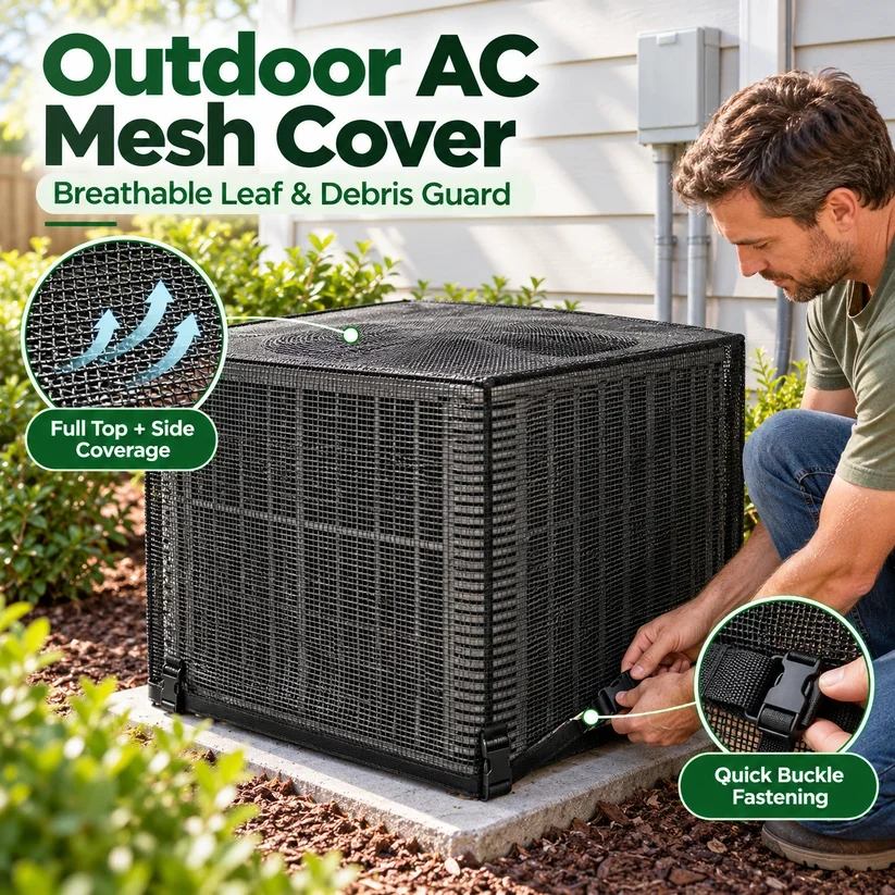 Heavy-Duty Mesh AC Cover – All-Season Outdoor Protection
