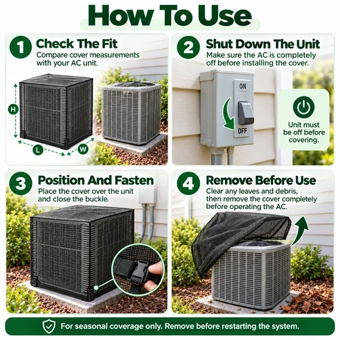 Heavy-Duty Mesh AC Cover – All-Season Outdoor Protection