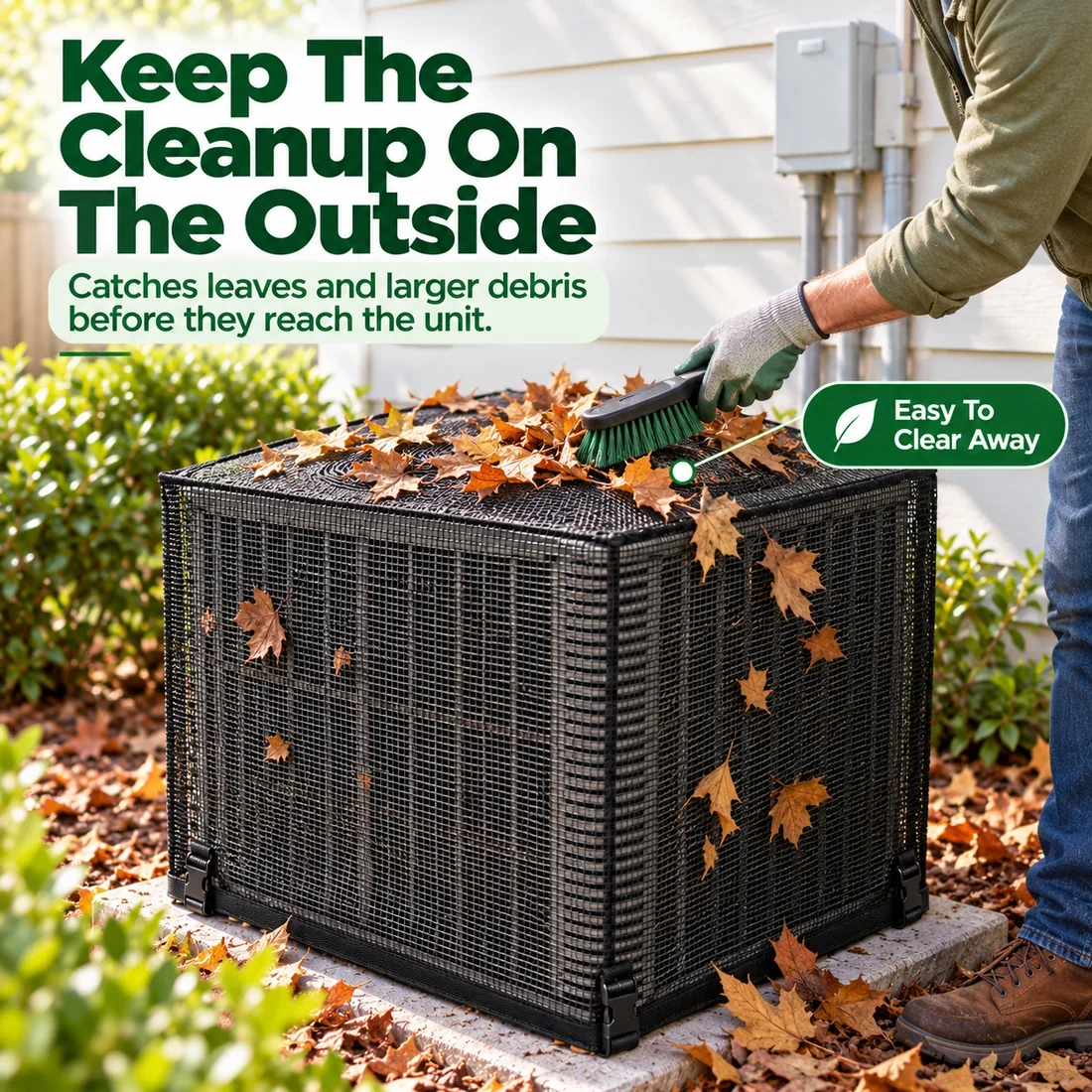 Heavy-Duty Mesh AC Cover – All-Season Outdoor Protection