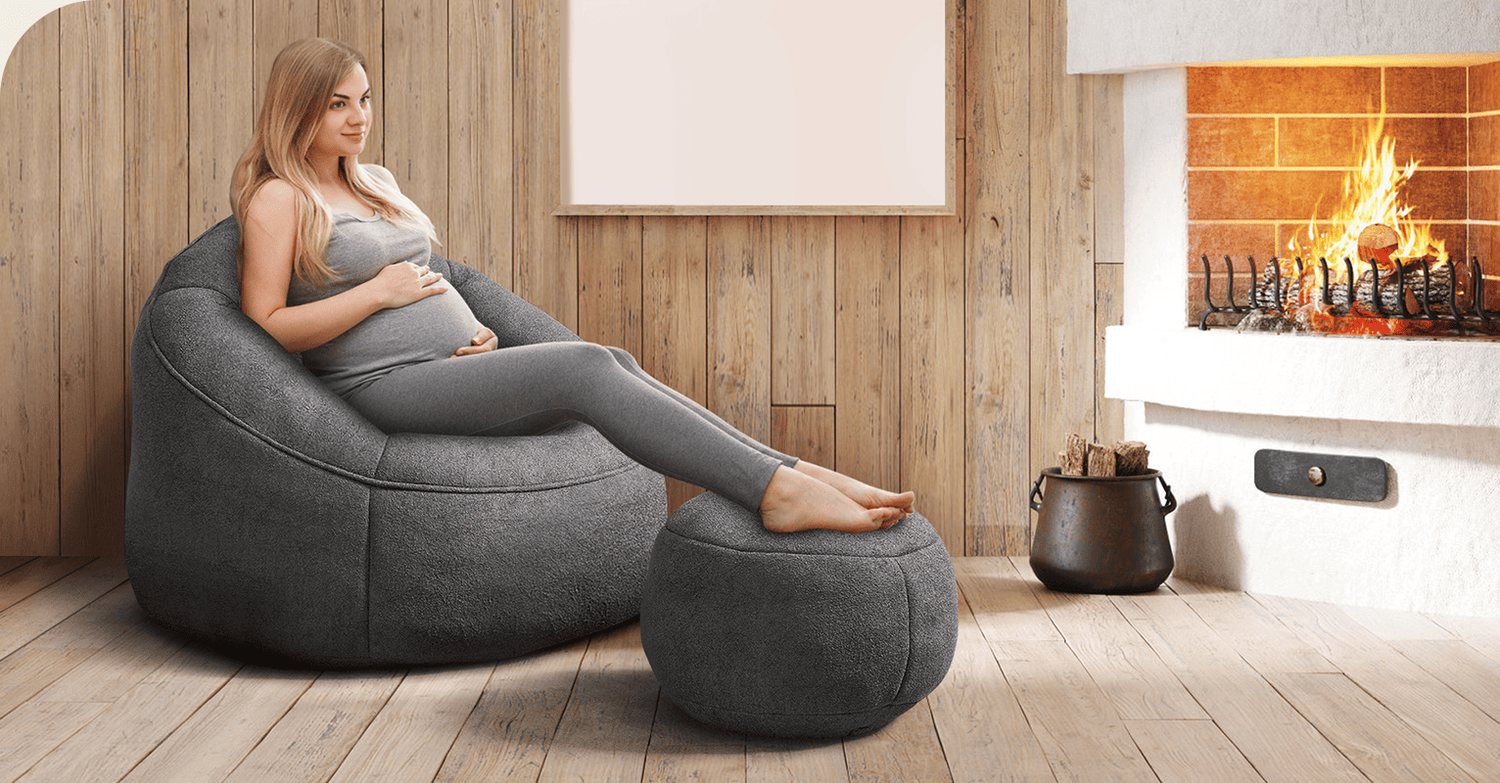 Adult Lounge Bean Bag with Ottoman