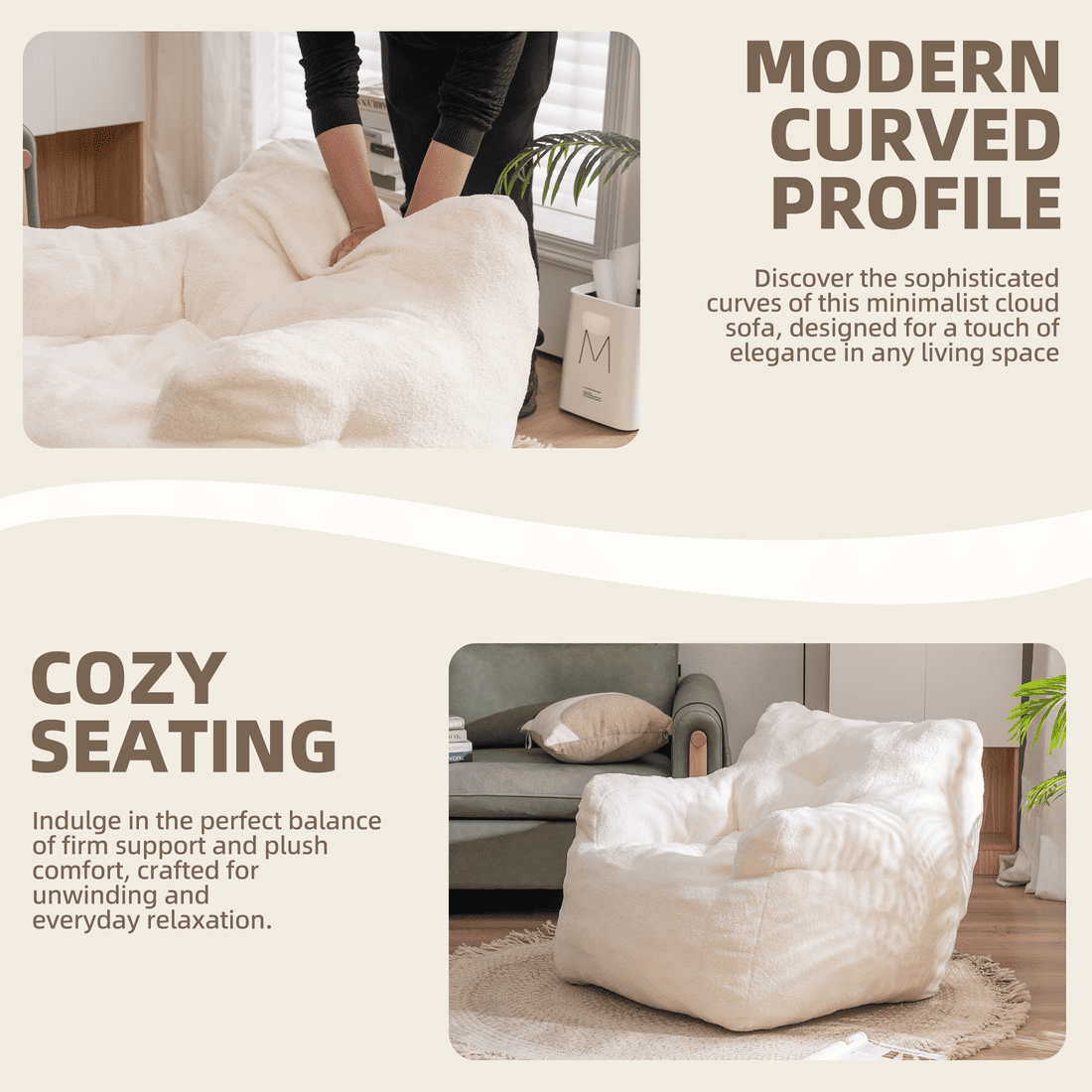 Luxury Velvet Bean Bag Sofa Chair - Oversized Comfortable Lounger for Adults & Teens