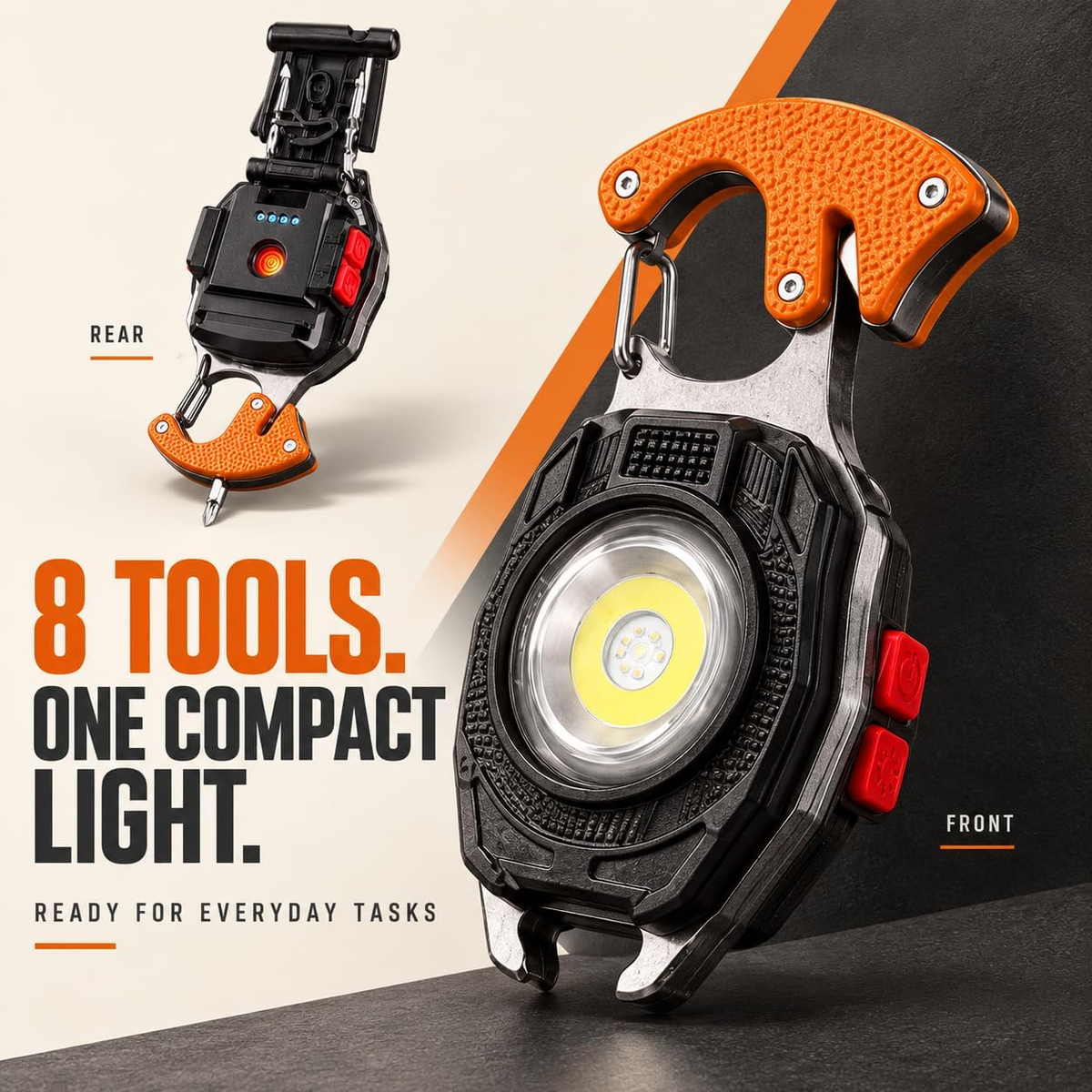 8-in-1 Multifunctional Keychain Flashlight