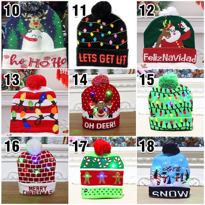 Christmas LED Light Knitted Beanies