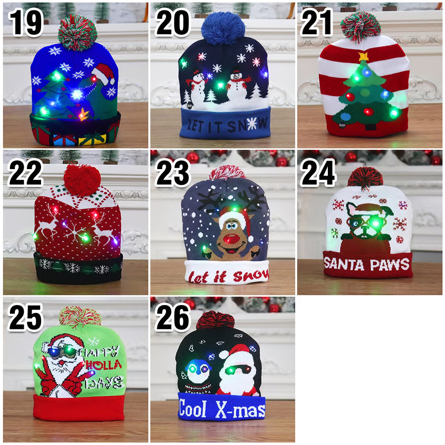 Christmas LED Light Knitted Beanies