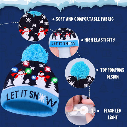 Christmas LED Light Knitted Beanies