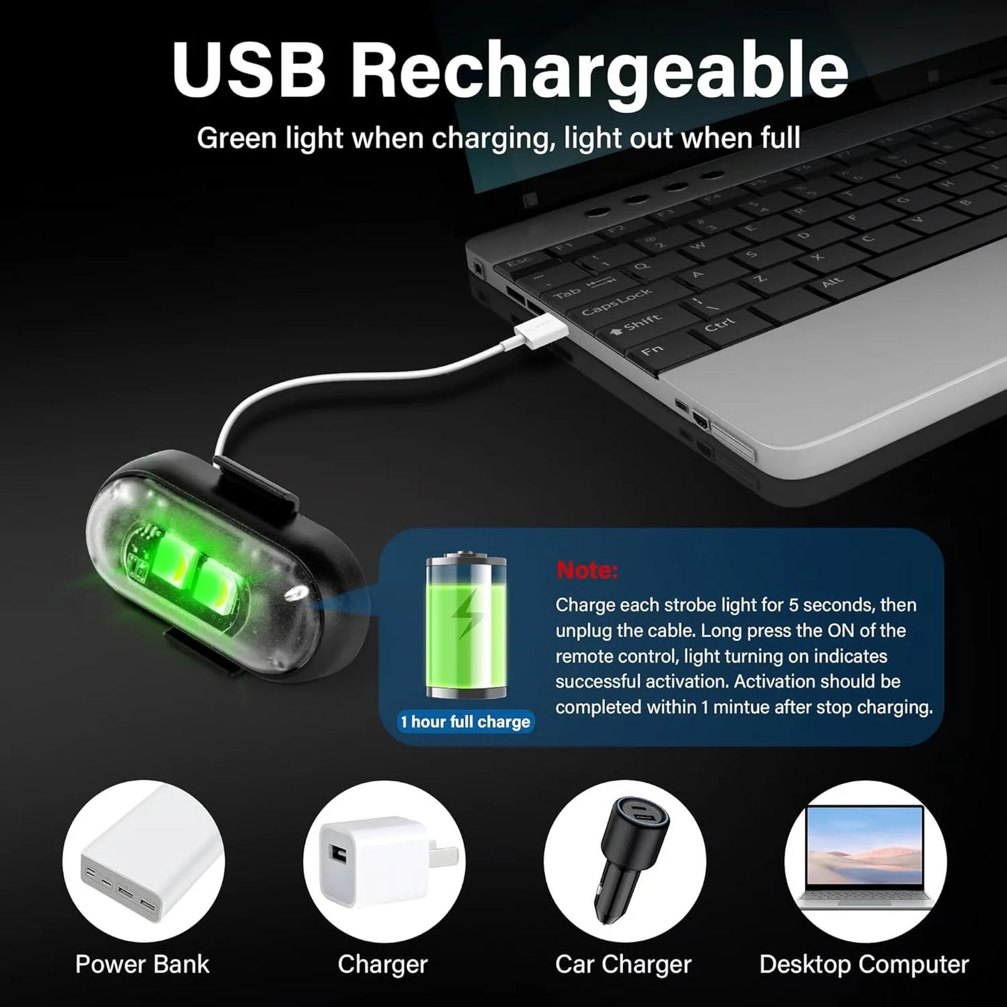 Wireless LED Strobe Anti-Collision Light with Remote Control