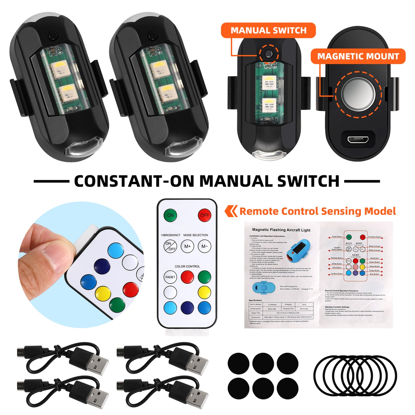 Wireless LED Strobe Anti-Collision Light with Remote Control