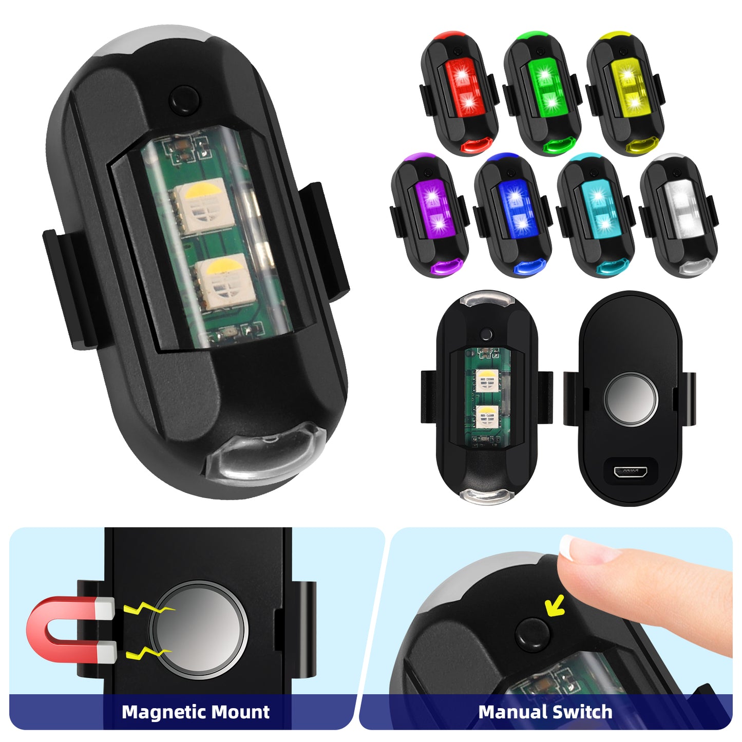 Wireless LED Strobe Anti-Collision Light with Remote Control