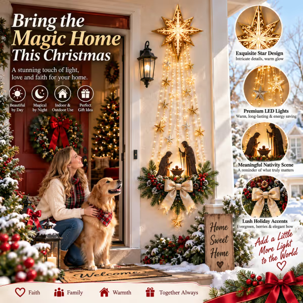 Bethlehem Star of Faith™ – Lighted Nativity Wall Decor