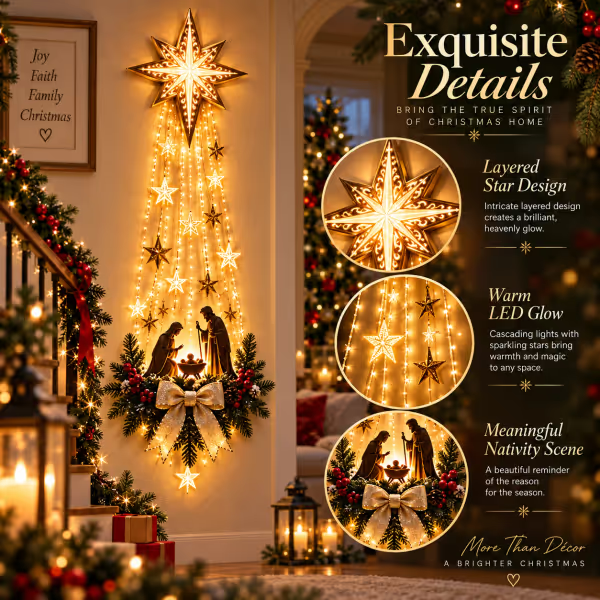 Bethlehem Star of Faith™ – Lighted Nativity Wall Decor