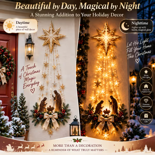 Bethlehem Star of Faith™ – Lighted Nativity Wall Decor